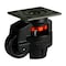 Foot Master Leveling Caster, 75 mm Nylon Wheel, 4 x 4-1/2 Plate, Swivel, 800 kg Cap, NBR Foot Pad, Black GD-100-F-NYN-FBL-PUS - alternate 1